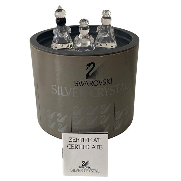 Swarovski Crystal RETIRED Wise Men Figurines #7475 NR200 000 Original Box COA NE - Picture 1 of 16